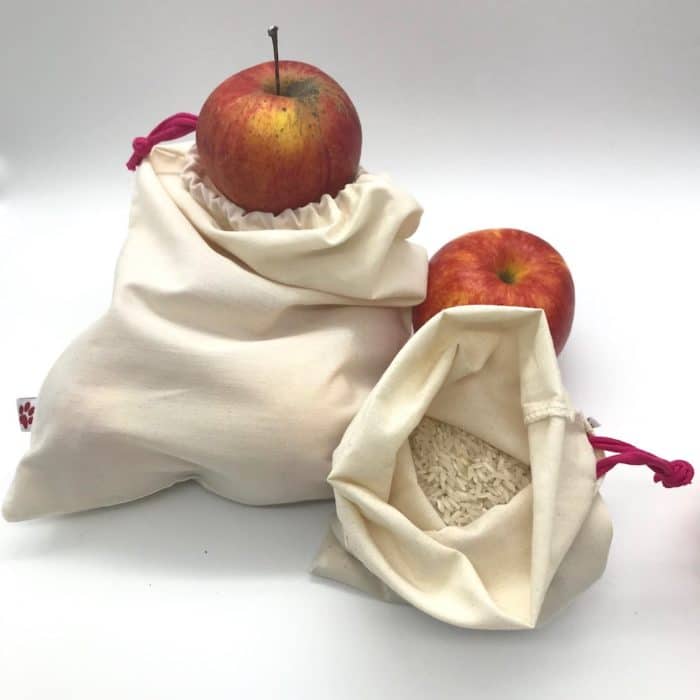 Cotton Bulk Bags - Flax and Stitch - Apples and Rice