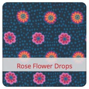 F&S Bread bag in fabric: Rose Flower Drops